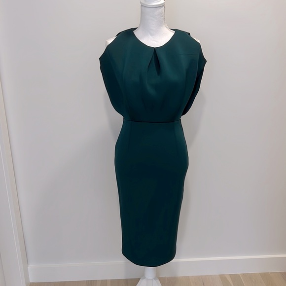 ASOS | Dresses | Asos Scuba Midi Pencil Dress In Dark Green Us 4 | Poshmark